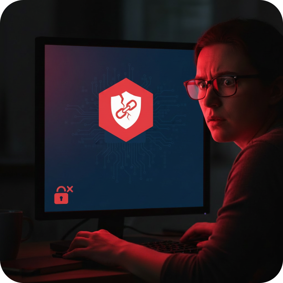 A fraudster behind a fake website